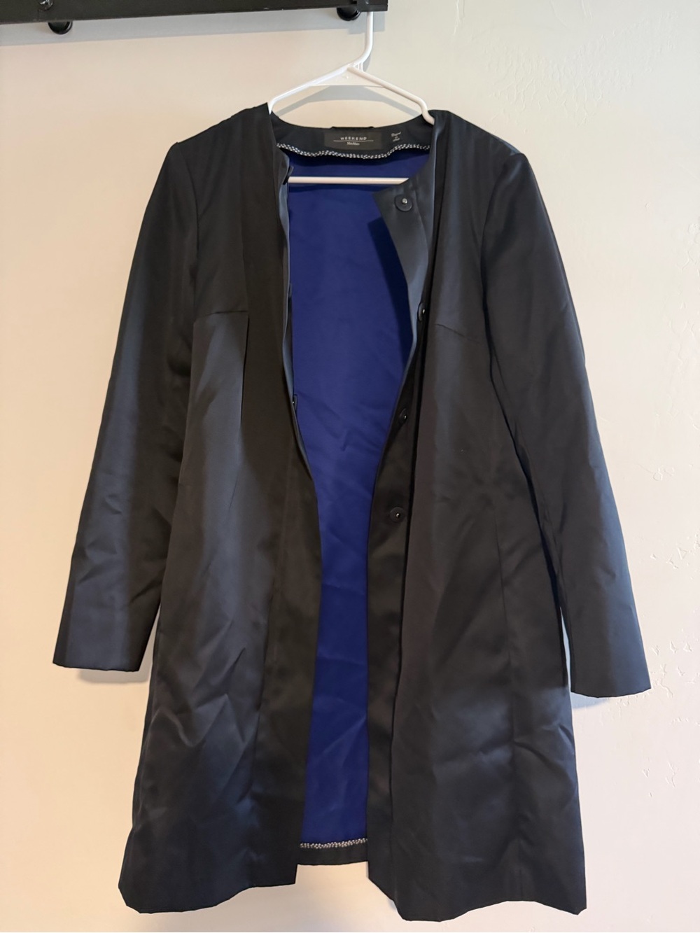 Weekend Max Mara  Navy Blue Long Coat with Blue Lining